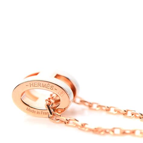 hermes mini pop h pendant rose gold & blanc|hermes pop h pendant necklace.